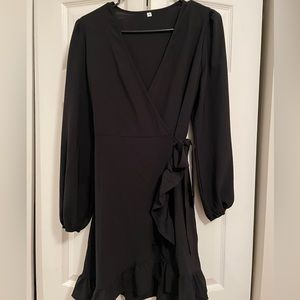Long sleeve wrap dress